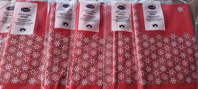6 x Tafelkleed/ Tafellaken Kerstmis 84x 84 cm Duni, Rood, Wegwerp, Papier, Tafeldecoratie.
