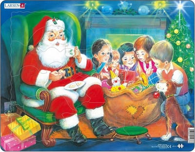 Kerst Puzzel voor Peuters met 15 Stukjes - Inclusief Figuurvormige Stukjes