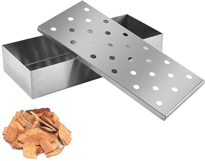 Dailygoody - Rookbox - Grillaccessoires - Duurzaam en veilig - Zilver - Roestvrij staal - Eenvoudig te gebruiken - Geschikt voor elke barbecue - Zilve