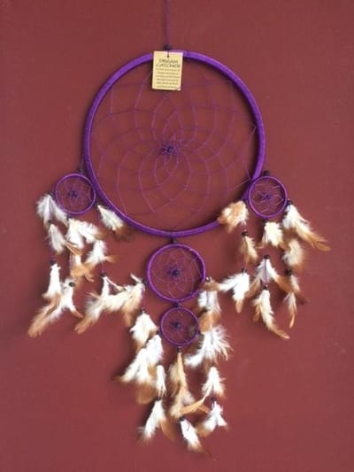 Dromenvanger / Dreamcatcher Ø26cm met kleintjes  - paars