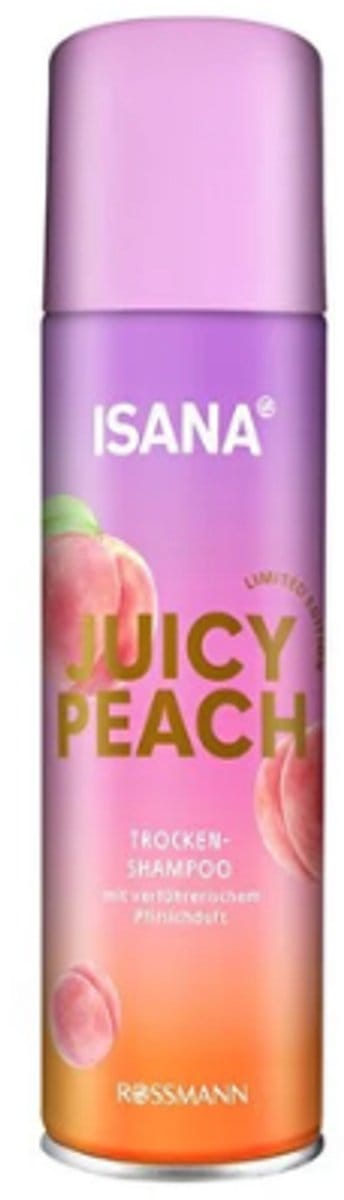 Isana Droogshampoo Juicy Peach | 1x 200 ml - Perzikgeur | Verfrissende Reiniging met Zoete Perzik Geur | Limited Edition 2025