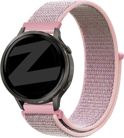 Bandz Nylon loop bandje geschikt voor Garmin Vivoactive 4s / Vivomove 3s / Venu 4 - 41mm / Venu 3s / Venu 2s / Forerunner 265s / Forerunner 255s - Zandroze