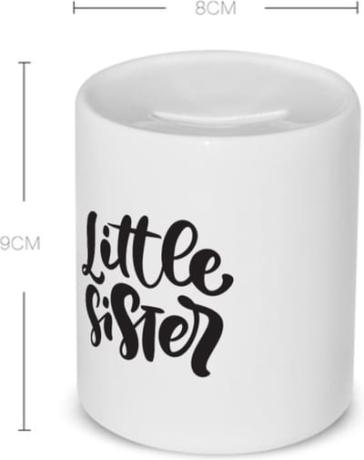 Akyol - little sister Spaarpot - Zus - zusje - cadeau - verjaardag - jongste zus - familie - 350 ML inhoud