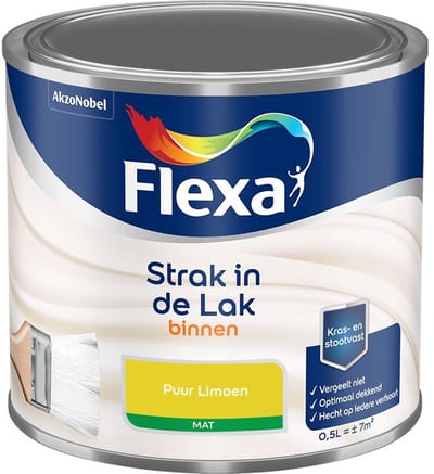 Flexa - Strak In De Lak Binnenlak Mat - Puur Limoen - Mengverf - 500 Ml