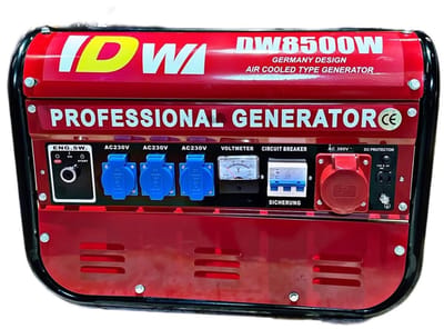 DW DW8500 –generator 2.5 kW – noodstroom aggregaat benzine – mobiele stroomgenerator 2500 watt – camping, caravan & thuis – 230V / 380V