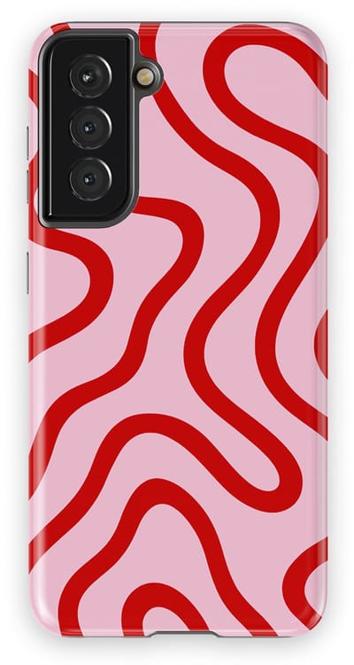 DripCase Curvy Lines Hoesje Samsung Galaxy S21 | Backcover met Mag | Design Tough Case Samsung Galaxy S21 Lolly Loop