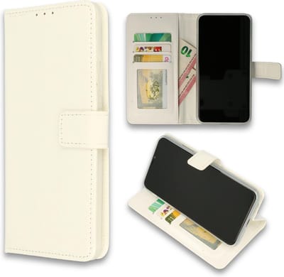 HB Hoesje Geschikt voor Samsung Galaxy A42 5G - Wit - Portemonnee Book Case - Pasjeshouder en Magneetlipje