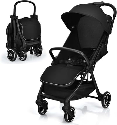 Reisbuggy - Kinderwagen Opvouwbaar - Compact Reizen - Eenvoudig Inklapbaar - 7 kg - Zwart