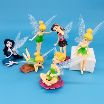 6 Stuks/Set Mini Fee Anime Meisjes Figuur Poppen Verzamelen Decoraties Speelgoed Cadeau Duurzaam Hoge Kwaliteit Perfect Cadeau beige