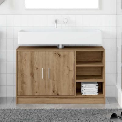vidaXL - Badkamerkast - Artisan - Eiken - 90 - x - 29 - x - 55 - cm - Bewerkt - hout