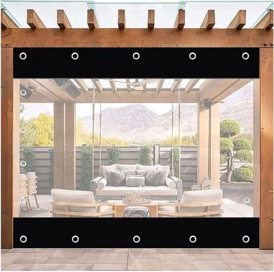 Zeildoek Tuinhuisje Zijpanelen - Winddichte Gordijnen - Patio Bescherming - Transparant Zacht Glas - 3.6x3m - Transparant