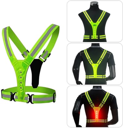 LED Reflecterend hardloop harnas - Fietsen - Veilig - Rood licht