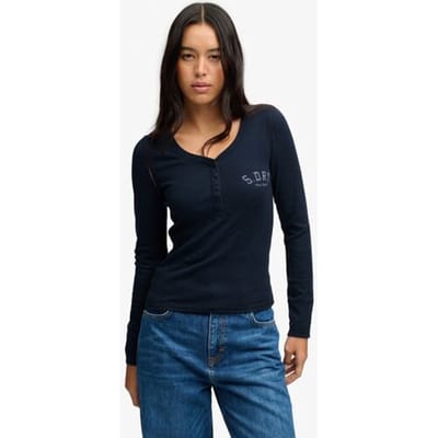 Superdry - Athletic Button Down Longsleeve Top - Dames - Lange mouwen shirts