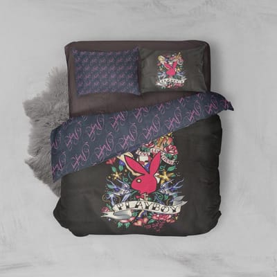 Playboy Sailor Dekbedovertrek - Lits Jumeaux - 240x200/220 cm - Black