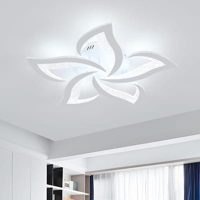 Haobosic - LED-plafondlamp, moderne plafondlamp van 60 W, creatief ontwerp met bloemblaadjes van acryl LED-plafondlamp voor slaapkamer, woonkamer, eetkamer en keuken, koelwit licht 6500K, 60 cm