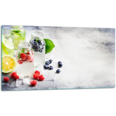 TMK ArtDeko - Snijplank - Glasplaat - 52x30cm - Inductiekookplaat - Levendige Kleuren