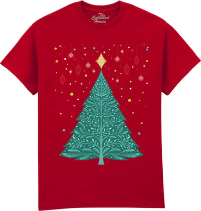 Kerstboom Christmas Night Vintage Tree The Coloured House T-shirt M