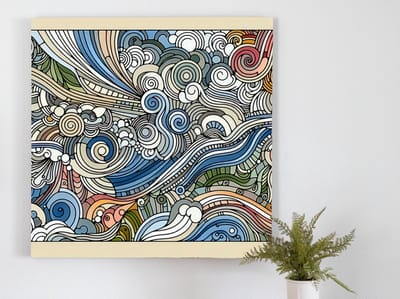Line art relief schilderij | Lineair reliëf: Een kunstwerk gevuld met diepte en finesse | Kunst - 30x30 centimeter op Canvas | Foto op Canvas