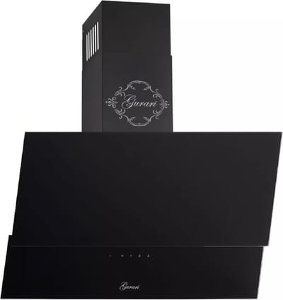 GURARI Waaiermondstuk GCH D 268 BL 8 PRIME N+Koolfilter, Afzuigkap 80cm, Zwart glas, Wandmondstuk, 1000m³/h