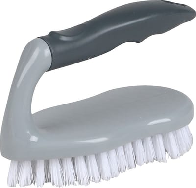 Urban Living Schrobborstel - antislip - kunststof - 14 cm - donkergrijs - schrobber - werkborstel