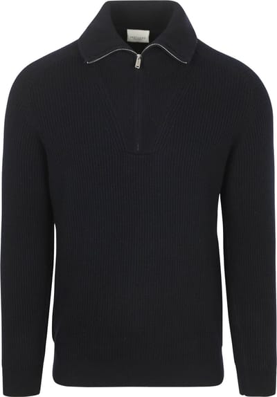 Profuomo Half Zip Pullover Wol Navy - Maat XL - Heren - Pullovers