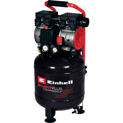 Einhell Elektrische Compressor TE-AC 24 Silent - 750 W - 8 bar - 24 L tank - Aanzuigcapaciteit: 135 l/min - 57 dB (Stiller dan normale compressoren) - Olievrij