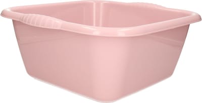 Plasticforte teiltje/afwasbak - vierkant - kunststof - 15 liter - 41 x 39 x 16 cm - Oud roze - Schoonmaken