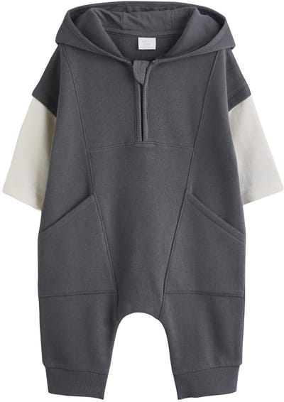 Next - Jongens - Rompertje met capuchon voor baby’s - Grijs