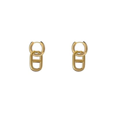 Go Dutch Label Oorhangers Link Hoop Goud