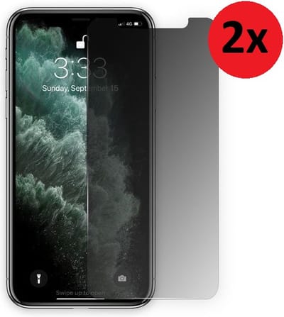 Geschikt voor iPhone X/ Xs Privacy Screenprotector - X/ Xs Privacy Screen protector Tempered Beschermglas 2x