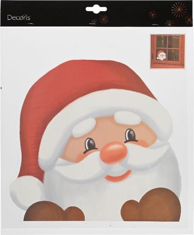 Raamdecoratie Kerstman Sticker - kerststicker 28,5x30 cm