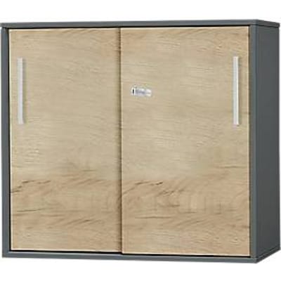 Schäfer Shop  Select SET UP aanbouw-/opzetschuifdeurkast, 2 OH, B 800 x D 420 x H 726 mm, grafiet/eikendecor