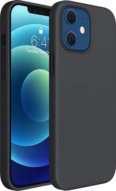 LuxeBass Hoesje geschikt voor Apple iPhone 12 - Anti Scratch - Silicone case - Kunststof - Soft cover - Zwart