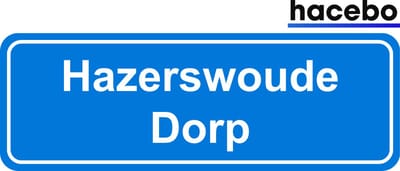Hacebo - Plaatsnaam Sticker - 29x10 CM - Hazerswoude Dorp sticker - Verkeersborden sticker - grappige cadeaus - Hazerswoude Dorp