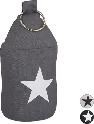 deurstopper ster - met handgreep - 23 cm - deurbuffer - donkergrijs