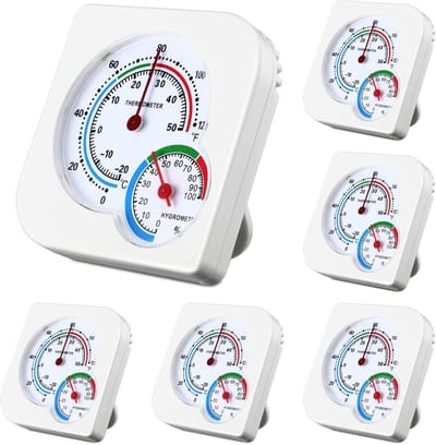 6x Binnenthermometer en Hygrometer - Mini Temperatuur en Vochtigheidsmeter voor Binnen