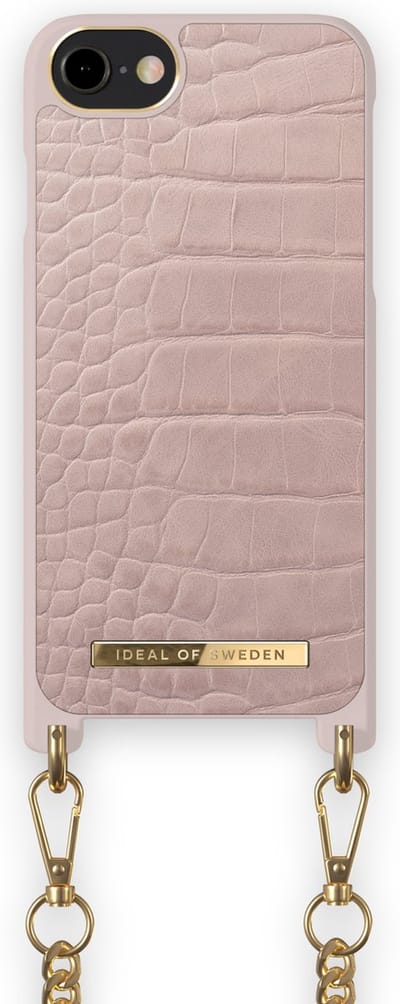 iDeal of Sweden Phone Necklace Case voor iPhone 8/7/6/6s/SE Misty Rose Croco