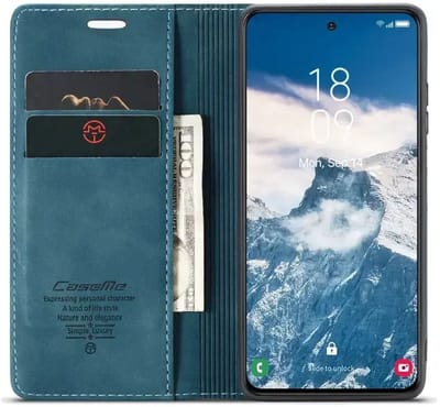 CaseMe 013 Hoesje Geschikt voor Samsung Galaxy S25 Plus - Book Case met Standaard - Portemonnee Beschermhoes - Pasjeshouder voor Twee Pasjes - Blauw