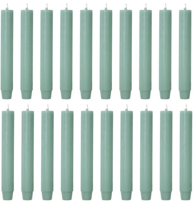 Rustik Lys chique mooie dinerkaarsen pak van 20 stuks 2.6 x 18 cm in de kleur Jade