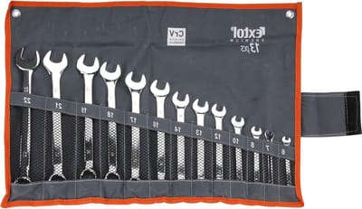 Ringsteeksleutel Set - Gereedschap Set - Reparaties Uitvoeren - Chroom-vanadium Staal - 13 Stuks - Zilverkleurig