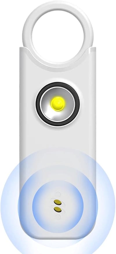 Persoonlijk Alarm - Veiligheidssirene Sleutelhanger - Persoonlijke Veiligheid - 135dB Geluid - Compact Formaat - Wit