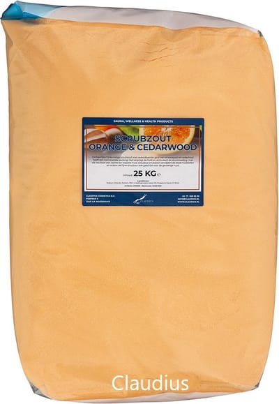 Scrubzout Sweet Orange & Cedarwood - 25 kg - Hydraterende Lichaamsscrub
