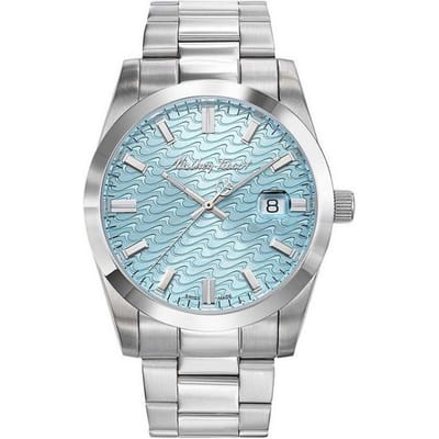 Montre pour homme Mathey-Tissot Mathy I en acier inoxydable avec cadran bleu et quartz H450SE bleu