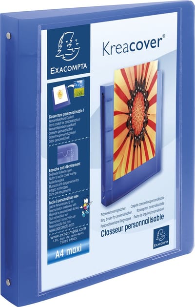 Exacompta 15x Kreacover Ringband Chromaline PP 7/10de met 4 ringen van 30mm - A4 maxi - Geassorteerd - 51769E