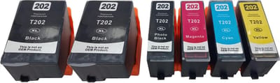 KATRIZ® huismerk ink Epson 2x T202XL Zwart + 1x T202XL Foto Zwart + 1x T202XL Cyaan + 1x T202XL Magenta + 1x T202XL Geel | 6 stuks