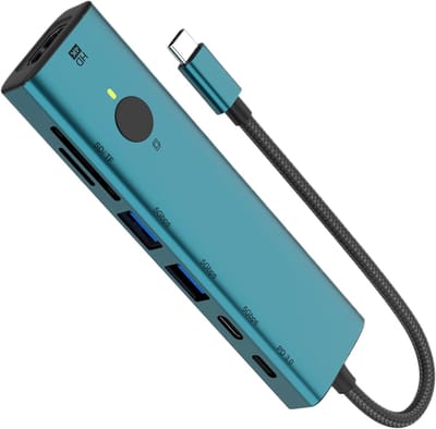 USB Verdeler - Hub Adapter - Snelle Data Overdracht - 7 Poorten 5 Gbps - 12x3.3x1.5 cm - Groen