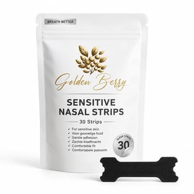 Golden Berry Sensitive Neusstrips – 30 Stuks – Neusspreider voor Vrijere Ademhaling – Anti Snurk Strips – Tegen Verstopte Neus – Hypoallergeen – Beter Slapen-slaap strips-anti snurk neuspleisters.