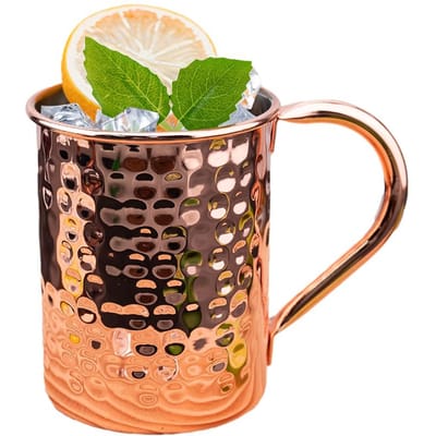 Tasse à cocktail et à vin la plus récente Mug Moscow Mule Cuivre martelé Acier Plaqué Tasse à bière Outils de bar à café Articles pour boire pour le Ramadan 301-400ml