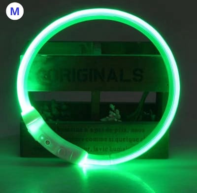 Livano Lichtgevende Halsband - Verlichte Halsband - Lichtgevend - Hond - Kat - Lampje - Hondenhalsband Led - Oplaadbaar - Groen - M