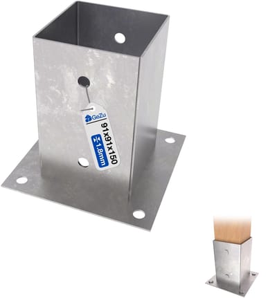 GeZu Impex Paalhouder met plaat 91 x 150 mm Thermisch Verzinkt
